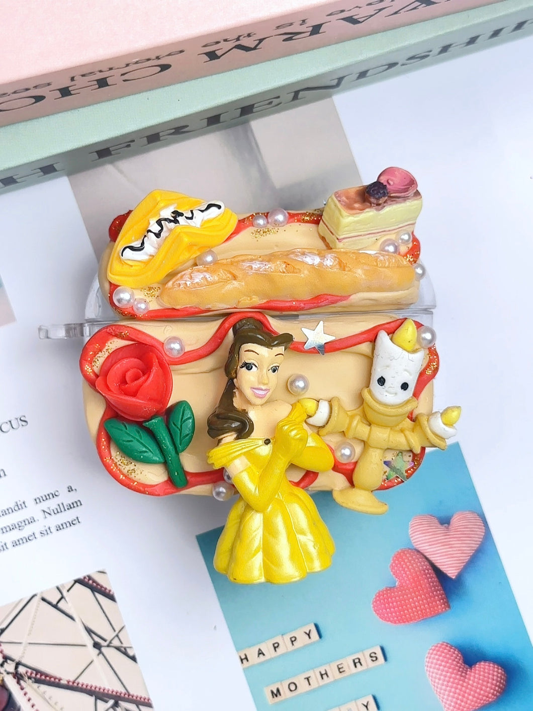 Princess Belle Beauty and Beast Decoden Earbud Case AirPods Case For Any Model