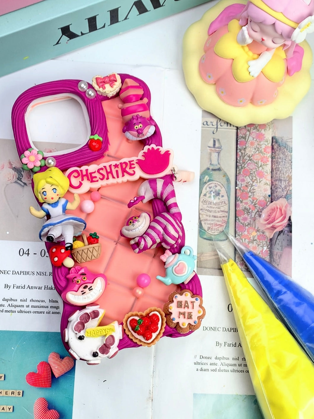 Cheshire Cat Alice in Wonderland Decoden Phone Case For Any Phone Model