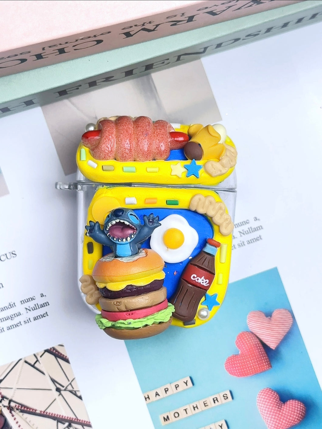 Humburger Stitch Decoden Earbud Case AirPods Case For Any Model