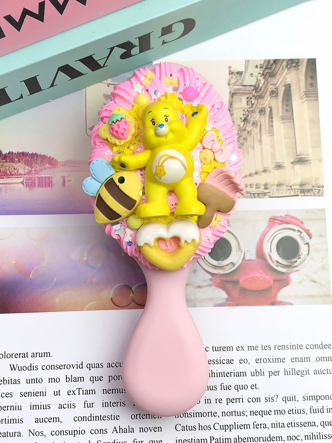 Carebear  Decoden Hair Brush Comb