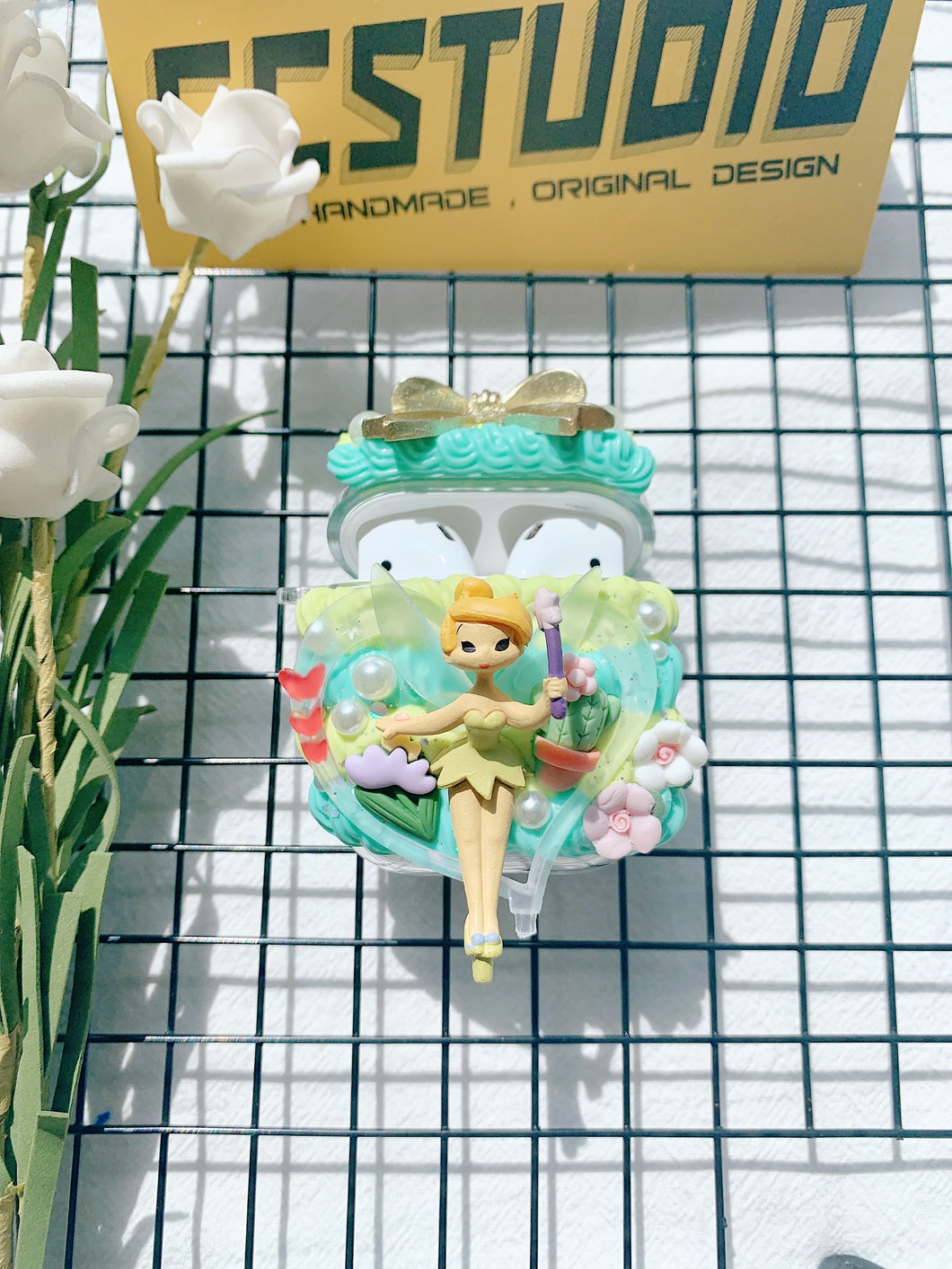 Tinkerbell Princess Handmade Decoden Earbud Case For Any Model