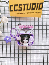 Load image into Gallery viewer, Sanrio Kuromi Decoden Earbud Case For Any Model with Keychain
