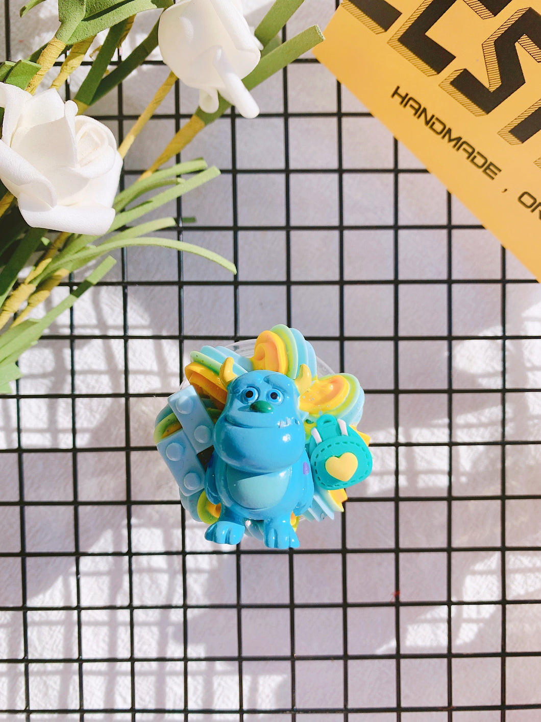 Monster Handmade Decoden PopSocket: Collapsible Grip & Stand for Phones and Tablets