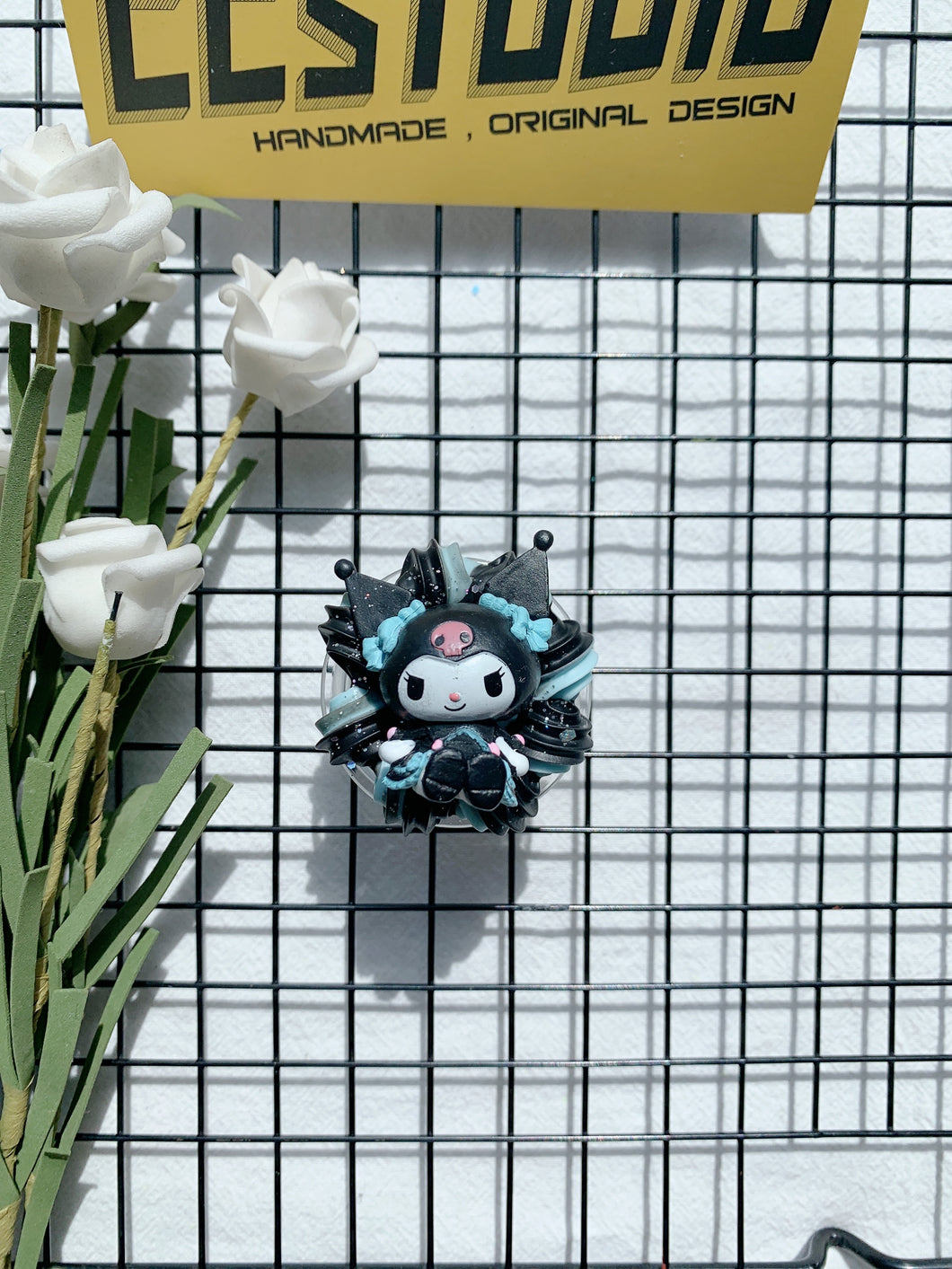 Sanrio Kuromi Decoden PopSocket: Collapsible Grip & Stand for Phones and Tablets