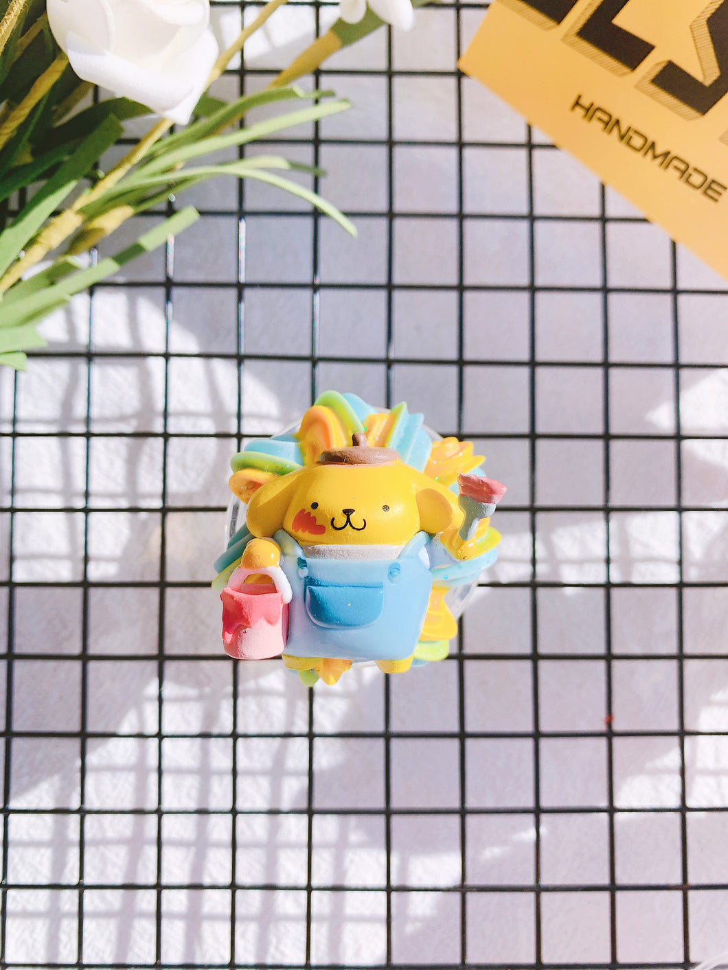 Sanrio Pompompurin Decoden PopSocket: Collapsible Grip & Stand for Phones and Tablets