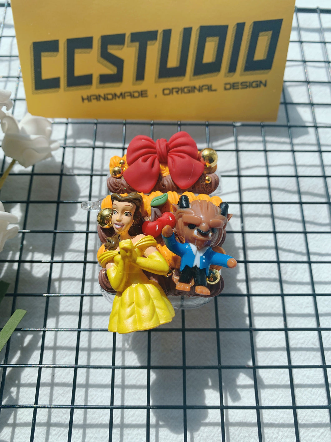 Beauty and Beast Princess Belle Handmade Decoden Earbud Case For Any Model